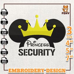 Princess Security Embroidery Designs, Dad Mouse Designs, Movie Character Designs, Happy Father's Day Design