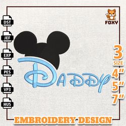 Cartoon Daddy Mouse Embroidery Designs, Movie Dad Embroidery Designs, Father's Day Design, Instant Download
