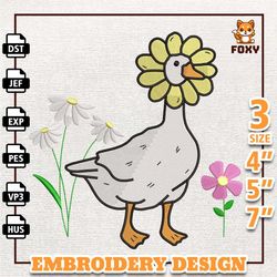 Silly Animal Embroidery Design, Funny Goose Embroidery Design, Goose on The Loose Embroidery 3 Size, Instant Download