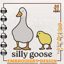 Silly Animal Embroidery Design, Funny Goose Embroidery Design, Funny Goose Design For Shirt, ,Instant Download
