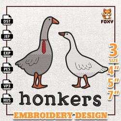 Funny Goose Embroidery Design, Funny Animal Embroidery Design, Goose On The Loose Embroidery, Instant Download
