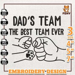Dads Team Embroidery Design, Father Day Embroidery Design, Best Dad Ever Embroidery Design, Instant Download0