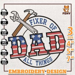 Dad Fixer of All Things Embroidery Design, Father Day Embroidery Design, The Cool Dad Embroidery Design, Instant Downloa