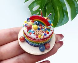 Miniature Cake Rainbow Souvenire DollHouse Furniture