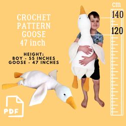 Crochet pattern big Goose 47 inch Amigurumi Big Goose for Hugs Pattern in English