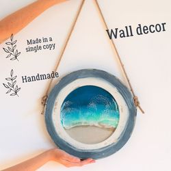 Coastal wall decor – coastal grandmother aestetic–  Ocean wall art - abstract ocean waves