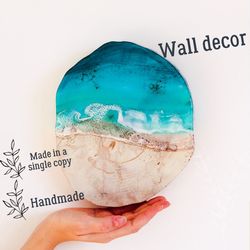 Wooden wall decor - Nautical wall decor– coastal grandmother aestetic– resin wall painting- unique mothers day gifts