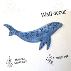 Wooden whale - coastal grandmother decor– coastal wall art - wall hanging for small wall