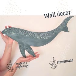 Wooden whale - nautical wall decor– coastal grandmother aestetic