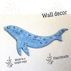 Wooden whale wall art -  Wooden whale - nautical wall decor– coastal grandmother aestetic