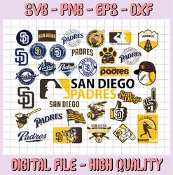 33 Files San Diego Padres Svg, Cut Files, Baseball Clipart, Cricut San Diego Padres Svg, Cutting Files,MLB svg, Clipart,