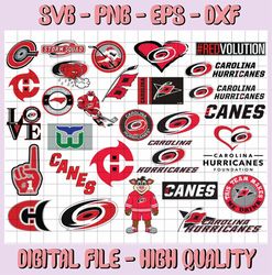30 Files Carolina Hurricanes Bundle Svg, Hurricanes Svg, NHL svg, NHL svg, hockey cricut, Download Cut File, Clipart Cri