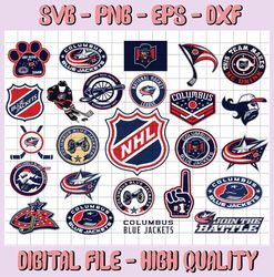 25 Files Columbus Blue Jackets Bundle Svg, Blue Jackets Svg, NHL, NHL svg, hockey cricut, Cut File, Clipart Cricut Explo