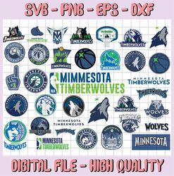 35 Files Minnesota Timberwolves, Basketball svg, Silhouette Cut File, Cricut Cut File, NBA svg, NBA svg, Basketball Clip