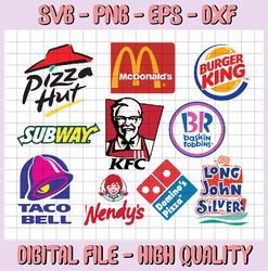 LOGO Fashion brand BUNLDE: McDonald's svg, Kentucky Fried Chicken svg, KFC svg, Taco Bell svg, Pizza Hut svg, Burger Kin