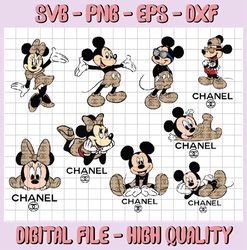 Chanel Bundle Svg, mickey Logo Svg, girl chanel Logo Svg, Chanel Logo Svg File Cut Digital Download