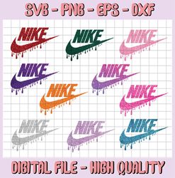 10 Files Glitter Nike Logo Bundle - PNG - Instant Digital Downloads
