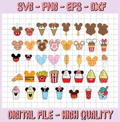 40 Snack svg png dxf eps pdf files for Cricut or Silhouette Clipart, Snackgoal Svg, Drinks And Foods Svg Magical Kingdom
