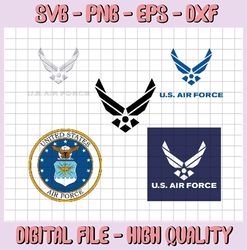 US Air Force vector svg, eps, dxf, png high res, jpg, pdf, webp Cricut & Silhouette Cut Files Digital Download Active