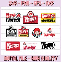 Wendy's vector svg, eps, dxf, png high res, jpg, pdf, webp Cricut & Silhouette Cut Files Digital Download Active