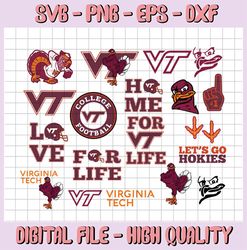 18 Files Virginia Tech Hokies Football svg, football svg, silhouette svg, cut files, College Football svg, ncaa logo svg