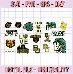 17 Files Baylor Bears football svg, Baylor University NEW Designs. SVG Files, football svg, NCAA Sports,Cricut, Silhouet