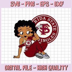 Betty Boop With Florida State seminoles PNG File, NCAA png, Sublimation ready, png files for sublimation
