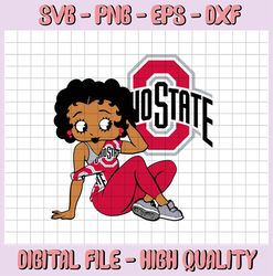Betty Boop With Ohio State Buckeyes PNG File, NCAA png, Sublimation ready, png files for sublimation,printing DTG printi