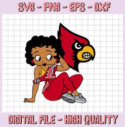 Betty Boop With Louisville Cardinals PNG File, NCAA png, Sublimation ready, png files for sublimation,printing DTG print