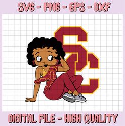 Betty Boop With USC Trojans Football PNG File, NCAA png, Sublimation ready, Sublimation design download