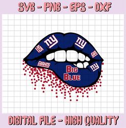 New York Giants Inspired Inspired Lips png File, Instant Download