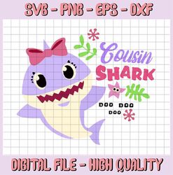 Cousin Shark Boy SVG, Cricut Cut files, Shark Family doo doo doo Vector EPS, Silhouette DXF, Design for tsvgHA59