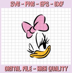 Daisy Duck outline svg,Donald Duck Movie, Walt Disney Quotes SVG, DXF,PNG, Clipart, Cricut, Quotes, Silhouette Files