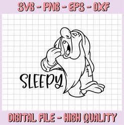 Sleepy svg, Dwarf svg, Snow White and the seven dwarfs svg, Funny svg, Disney SVG, Disney cut file, Snow white svg, Dwar