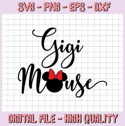 Gigi Mouse svg, Grandma Mouse svg, Minnie Mouse SVG Instant Download, Nana Mouse svg, Mimi Mouse svg, Minnie head svg, D