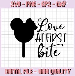 Love at first bite svg, Disney snacks svg, Disney SVG, Mickey mouse svg, Disney quote svg, Disney trip svg, Pun svg, Fun