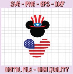Fourth Of July SVG, Micky Mouse Flag SVG, Minnie Mouse Flag Svg, Patriotic Svg, America Svg, SVG files, Cricut and Silho