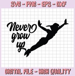 Disney Peter Pan SVG , Never Grow up SVG, Never Grow Up Disney svg , Disney Never Grow Up, Never Grow Up Onesie, Peter P