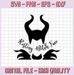 Maleficent SVG, Resting witch face svg, disney witch svg, cutting files for cricut silhouette, INSTANT DOWNLOAD