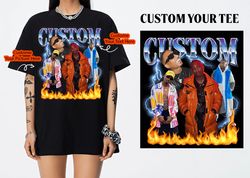 Custom Rapper Shirt, Custom Selfie Rapper Shirt, Fire and Lightning Rapper Shirt, Custom Tees PNG Digital Download