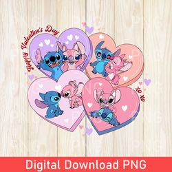 Valentine Png, Happy Valentines Day PNG, Valentine Day PNG, Valentine PNG, Stitch PNG, Valentine Stitch PNG, Sublimation