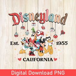 Disneyland Est 1955 California Valentines Day PNG, Retro Valentines Day Sublimation Design, Magical Valentines Day PNG
