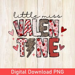 Funny Little Miss Valentine PNG, Retro Leopard Valentine Sublimation Designs Downloads PNG, Pink Loved Baby girl PNG