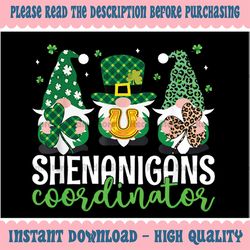Shenanigans Coordinator St Patricks Day Gnomes Green Proud Pngt, Irish Gnome Png, Shamrock Gnome Png,PT1071