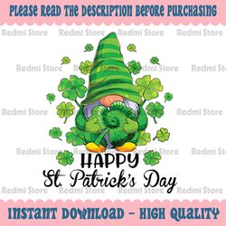 Gnome Tie Dye Shamrock St Patrick's Day Png, Lucky Shamrock Clover Gnome Png, St. Patrick's Day, Digital Download