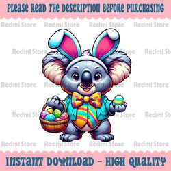 PNG ONLY Cute Easter Koala Bunny Ears Png, Easter Koalas Bear Png, Easter Day Png, Digital Download