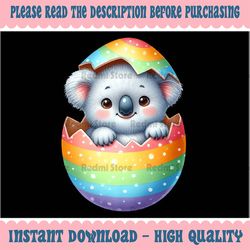PNG ONLY Koala Bear Rainbow Easter Egg Png, Easter Bear Egg Png, Easter Day Png, Digital Download