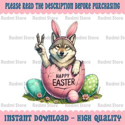 PNG ONLY Cute Peace Sign Hand Becgie dog Bunny Easter Png, Easter Bunny Dog Png, Easter Day Png, Digital Download