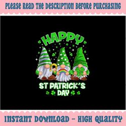 PNG ONLY Happy St Patrick's Day Three Gnomes Png, St Patricks Day Gnomes Shamrock Png, Patrick's Day Png, Digital Downlo