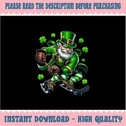 PNG ONLY St Patricks Day Leprechaun Showing Hockey Skills Png, Leprechaun Sport Png, Patrick's Day Png, Digital Download